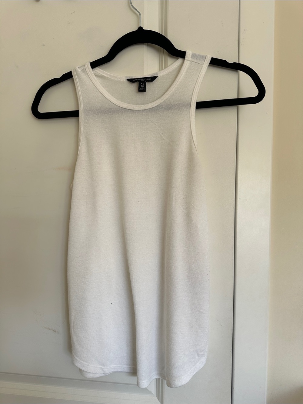 Banana Republic White Ribbed Tank Top
